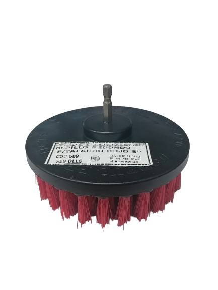 Cepillo Redondo Para Taladro Rojo 5" Pieza
