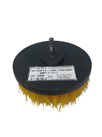 Cepillo Redondo Para Taladro Amarillo 5" Pieza