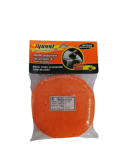 Esponja Aplicadora Redonda Naranja 6" Pieza